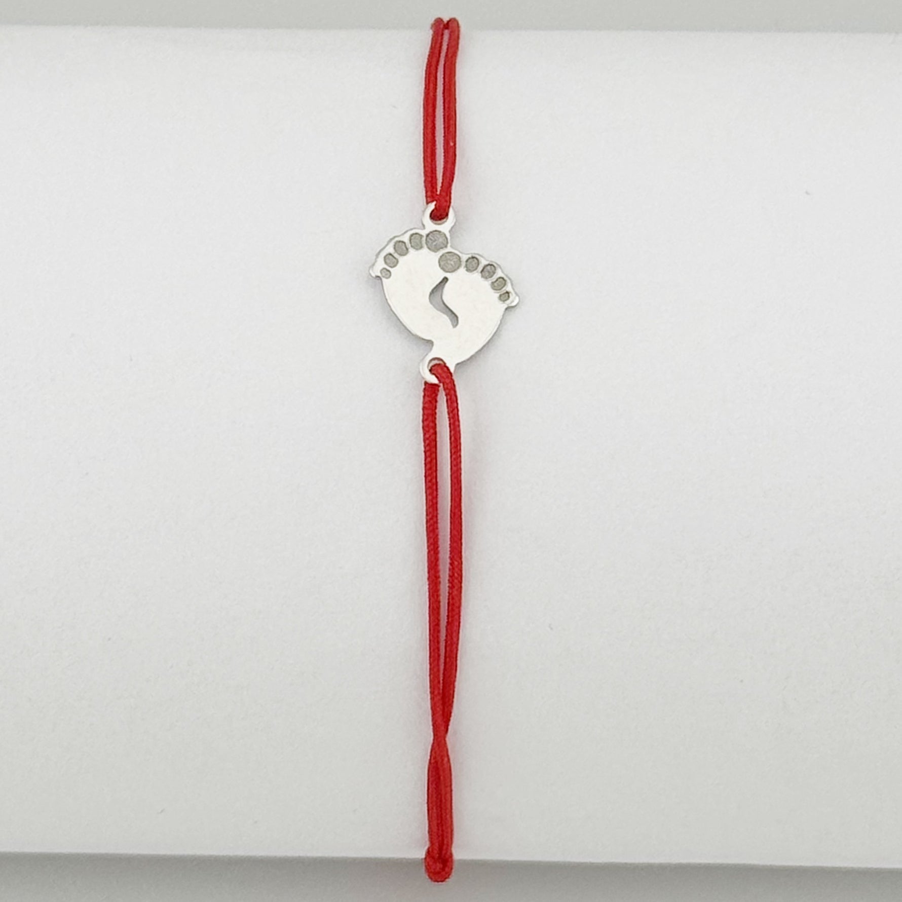 Bratara Argint 925 pentru Dama, Jolie, Model Picioruse, Martisor Bratara de 1 Martie, Pandativ Argintiu cu Snur Rosu