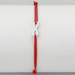 Bratara Argint 925 pentru Dama, Jolie, Model Infinit, Martisor Bratara de 1 Martie, Pandativ Argintiu cu Snur Rosu