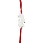 Martisor Bratara Argint 925, Jolie, Model Ingeras, Martisor de 1 Martie, cu Snur Rosu, Argintiu