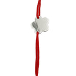 Martisor Bratara Argint 925, Jolie, Model Floare, Martisor de 1 Martie, cu Snur Rosu, Argintiu