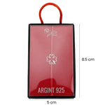 Martisor Bratara Argint 925, Jolie, Model Trifoi, Martisor de 1 Martie, cu Snur Rosu, Argintiu