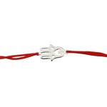 Martisor Bratara Argint 925, Jolie, Model Mana, Martisor de 1 Martie, cu Snur Rosu, Argintiu