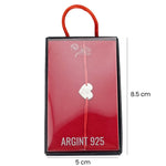 Martisor Bratara Argint 925, Jolie, Model Inima Te Iubesc, Martisor de 1 Martie, cu Snur Rosu, Argintiu