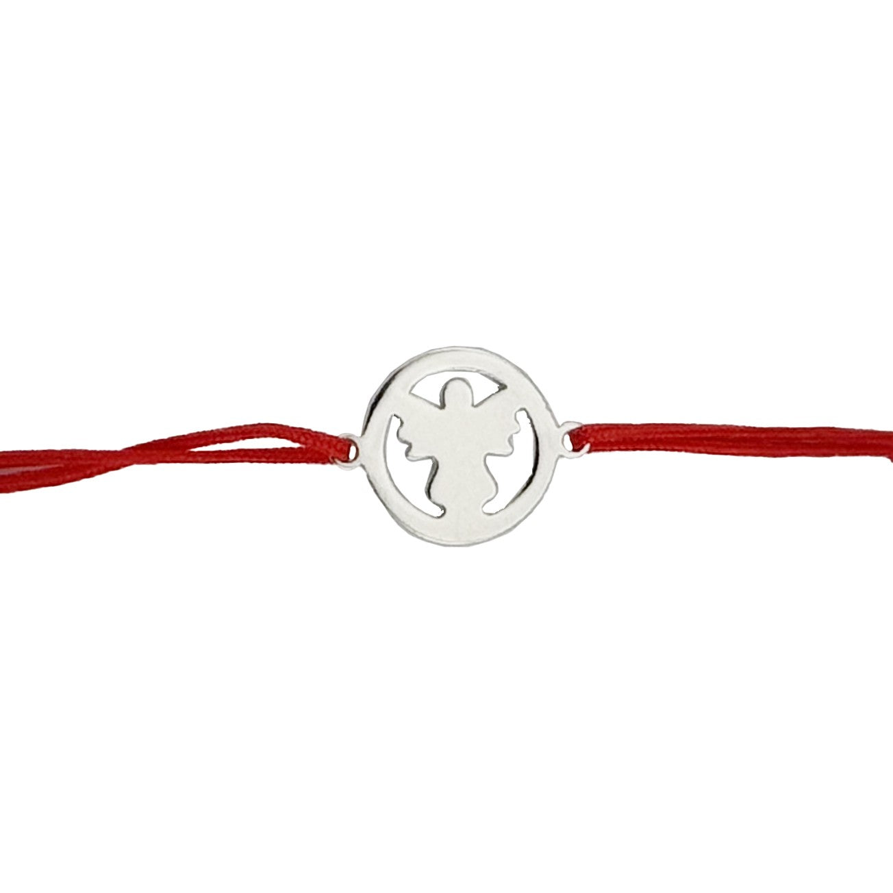 Martisor Bratara Argint 925, Jolie, Model Inger Pazitor, Martisor de 1 Martie, cu Snur Rosu, Argintiu