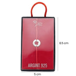 Martisor Bratara Argint 925, Jolie, Model Trifoi Taiat, Martisor de 1 Martie, cu Snur Rosu, Argintiu