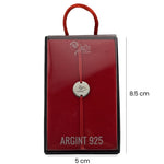 Martisor Bratara Argint 925, Jolie, Model Ghiocel Gravat, Martisor de 1 Martie, cu Snur Rosu, Argintiu