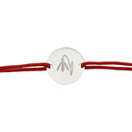 Martisor Bratara Argint 925, Jolie, Model Ghiocel Gravat, Martisor de 1 Martie, cu Snur Rosu, Argintiu