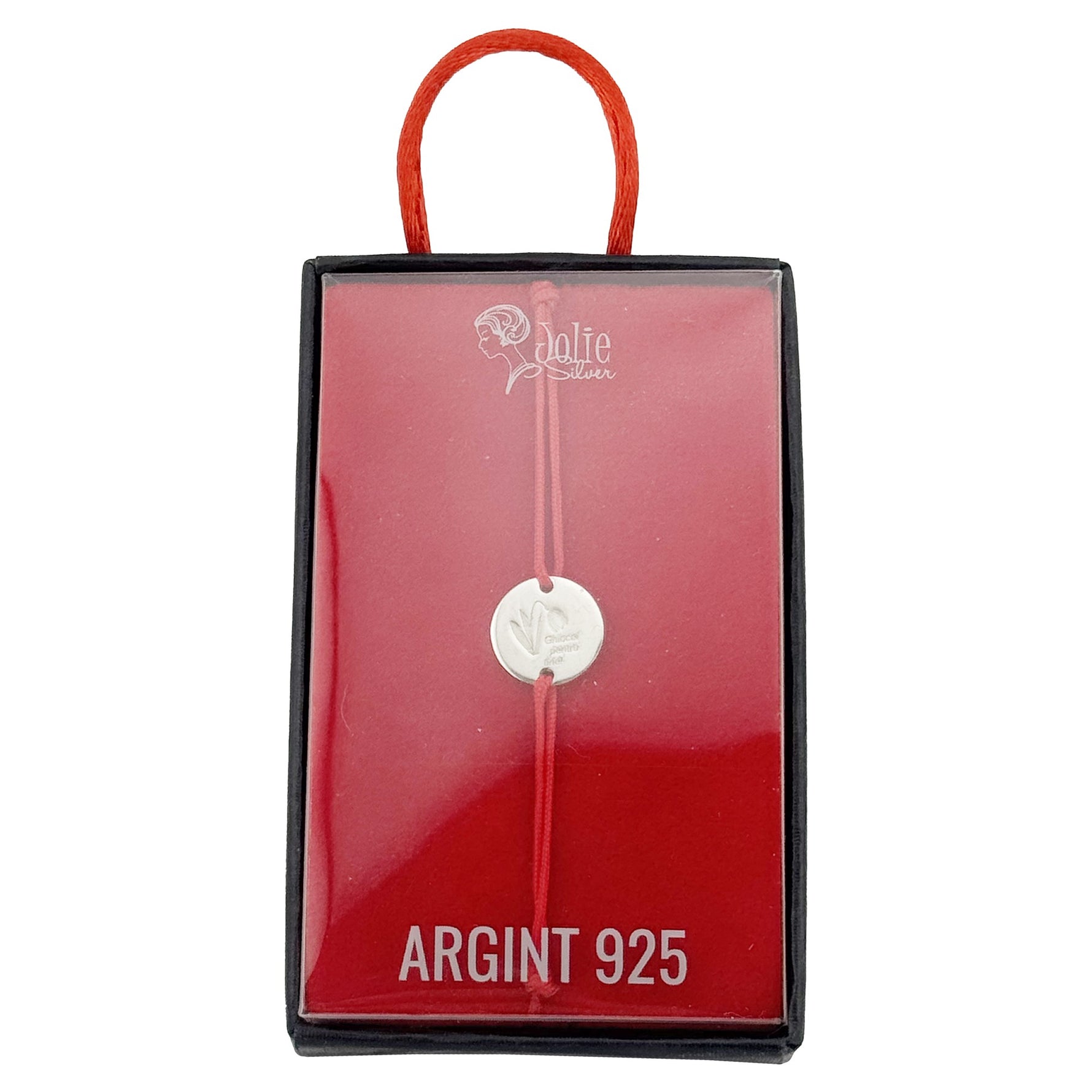 Bratara Argint 925 pentru Dama, Jolie, Model Rotund cu Ghiocel, Martisor Bratara de 1 Martie, Pandativ Argintiu cu Snur