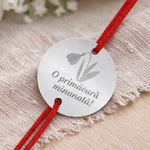 Bratara Martisor, Jolie Silver, Model Floare Gravata, Argint 925, Snur Textil, 7.5 x 4.5 cm, Argintiu