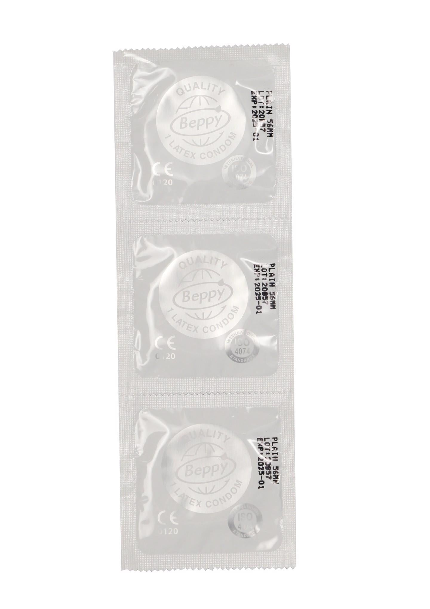 Prezervative Beppy albe din latex natural, 72 buc.