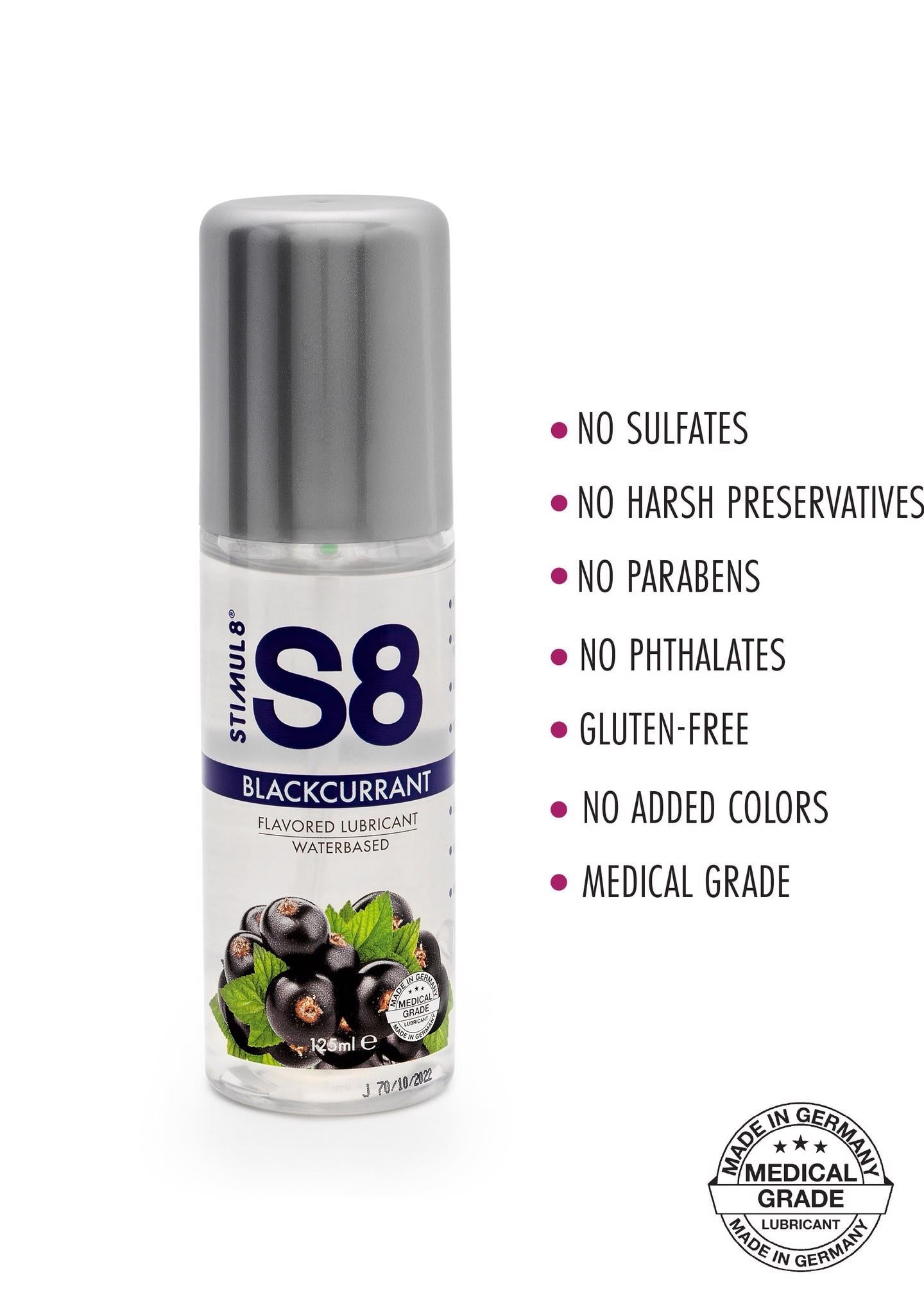 Lubrifiant aromat S8 cu aromă de coacăze negre 125 ml