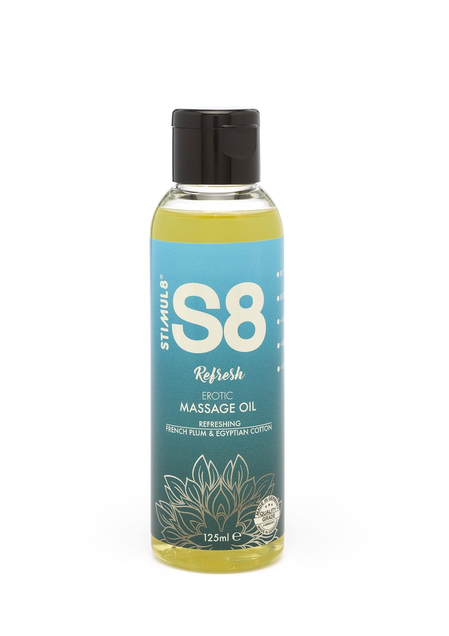Ulei de masaj Stimul8 S8 125 ml Prună și bumbac