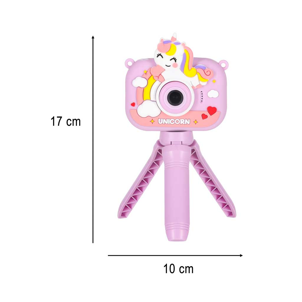 Aparat foto digital pentru copii pe trepied, violet unicorn, 8GB