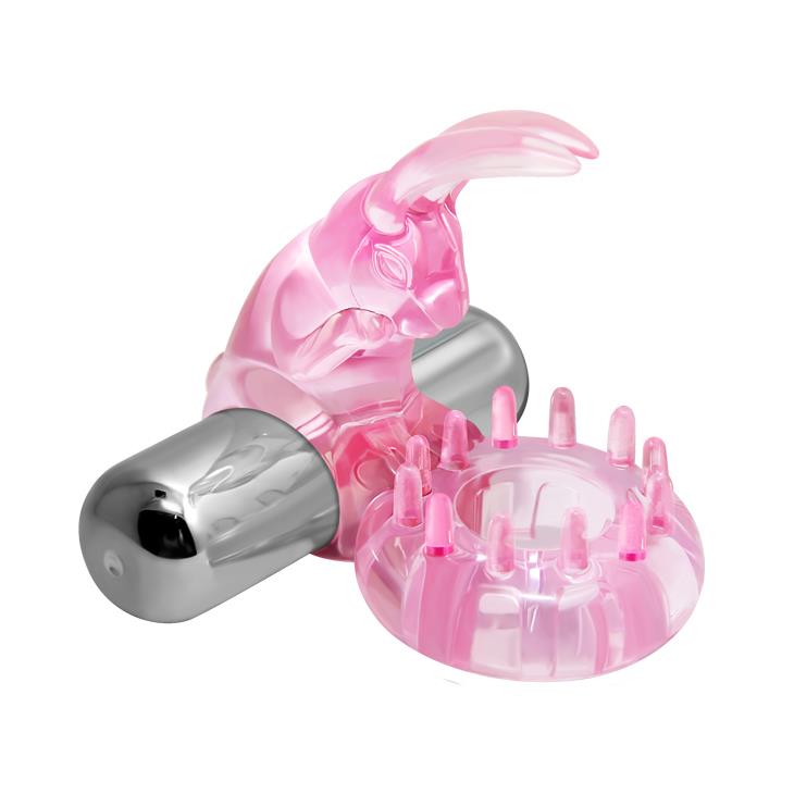 Inel vibrant pentru penis Baile Love Rabbit, roz