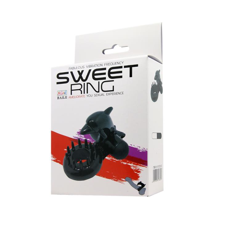 Inel vibrant pentru penis Baile Sweet Dolphin, negru