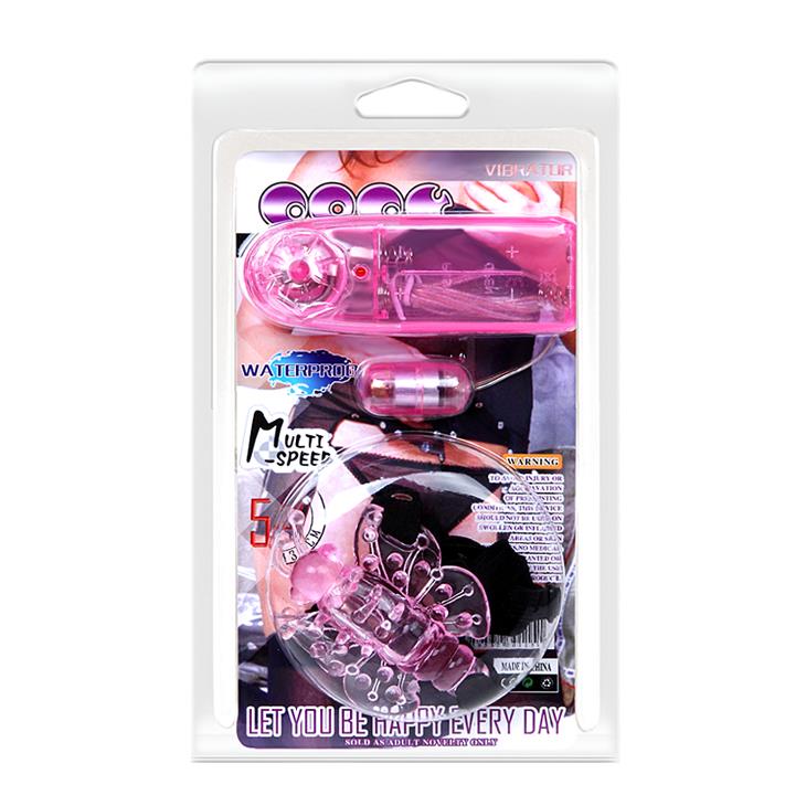 Stimulator vibrant fluture roz Baile cu strap-on