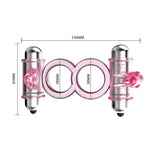 Inel vibrator dublu pentru penis Baile Bunny Snuggles, roz