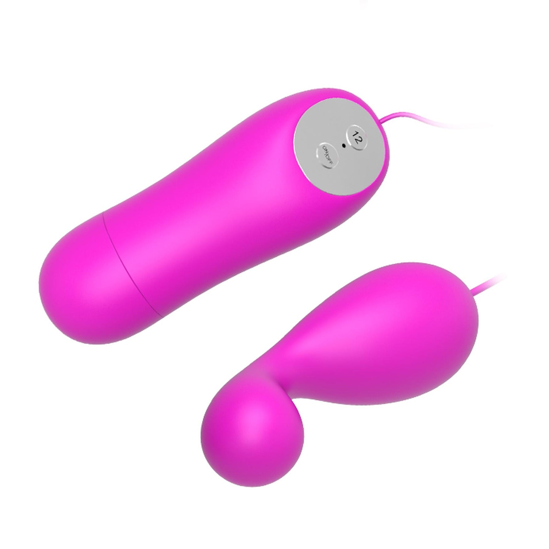 Vibrator mini Baile din silicon roz cu 12 funcții și telecomandă
