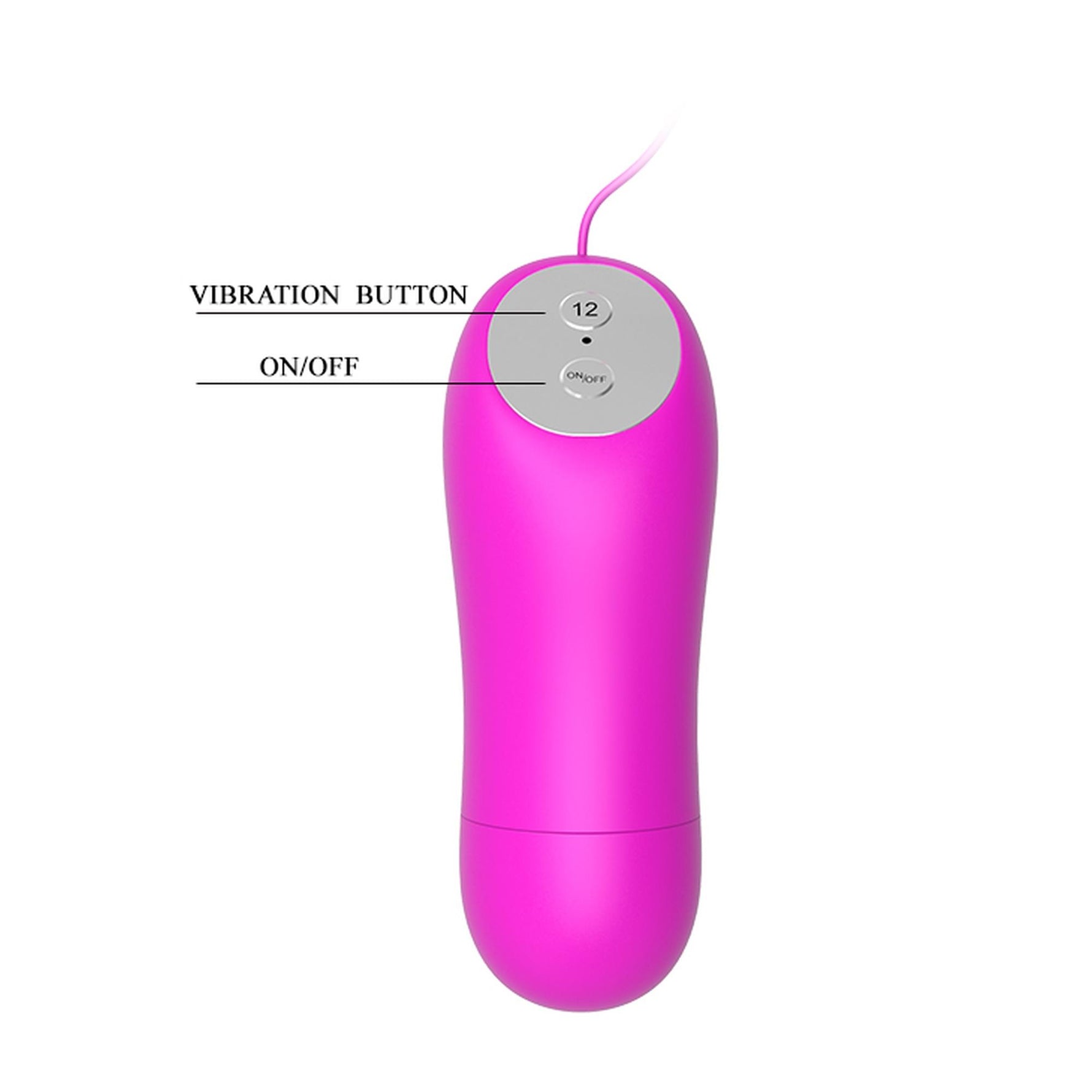 Vibrator mini Baile din silicon roz cu 12 funcții și telecomandă