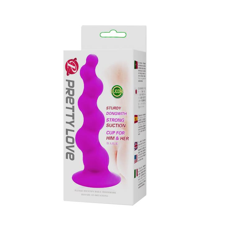 Dop anal cu ventuză din silicon Pretty Love violet