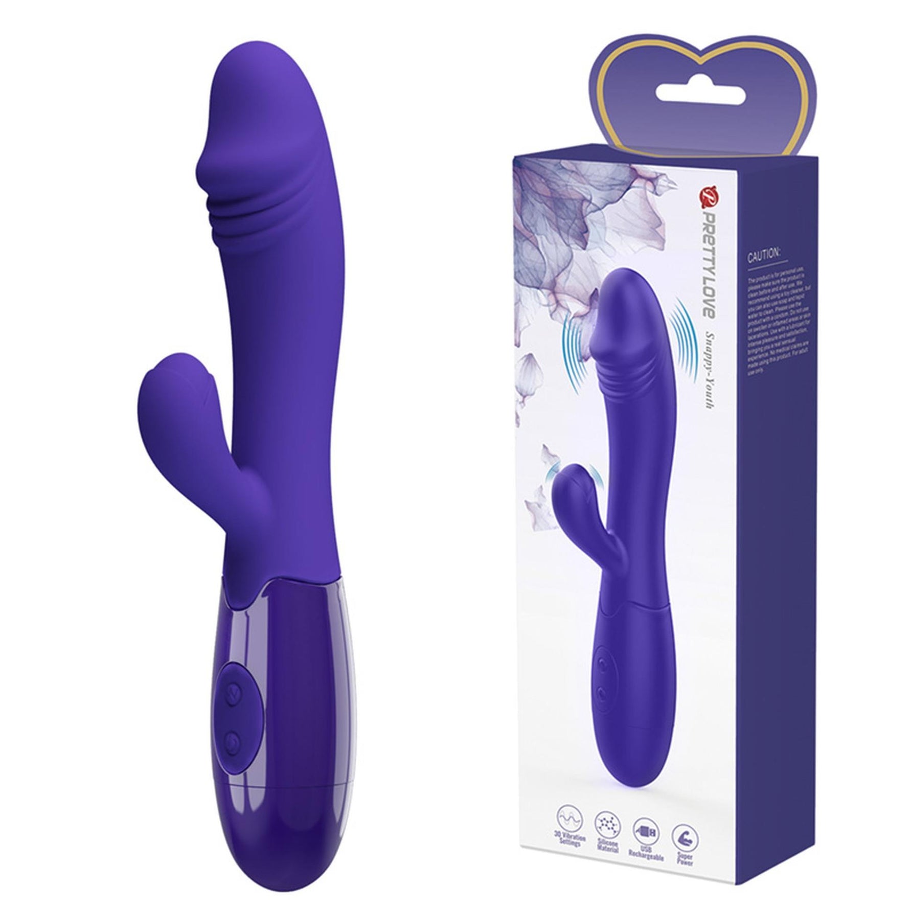 Vibrator Pretty Love Snappy pentru tineri, model iepuraș, 30 de vibrații