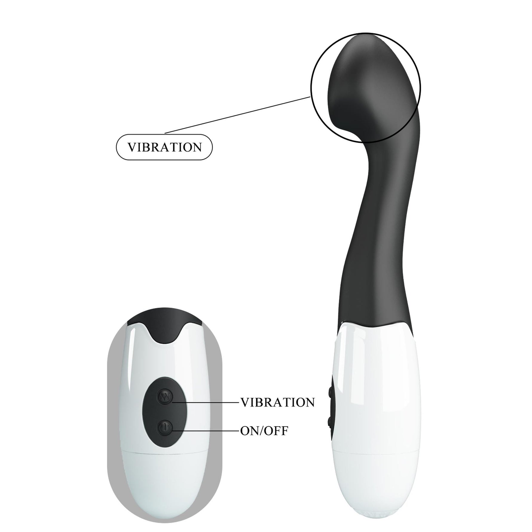 Vibrator Pretty Love Charles din silicon, negru, 30 de vibrații