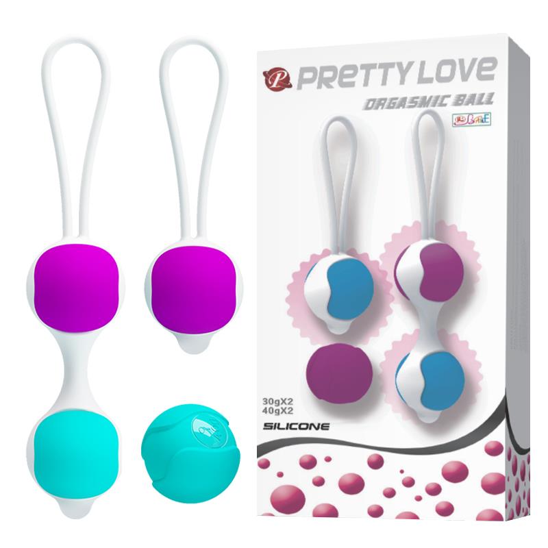 Bile Kegel din silicon Pretty Love, liliac turcoaz, 10 cm
