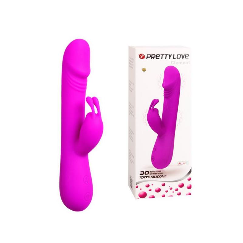 Vibrator Pretty Love Clement din silicon pentru iepure, 30 de moduri, 21 cm