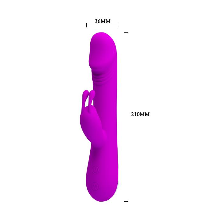 Vibrator Pretty Love Clement din silicon pentru iepure, 30 de moduri, 21 cm