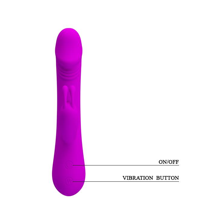 Vibrator Pretty Love Clement din silicon pentru iepure, 30 de moduri, 21 cm