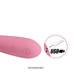 Vibrator USB Pretty Love Grace din silicon pentru punctul G, 30 de funcții, 12 cm