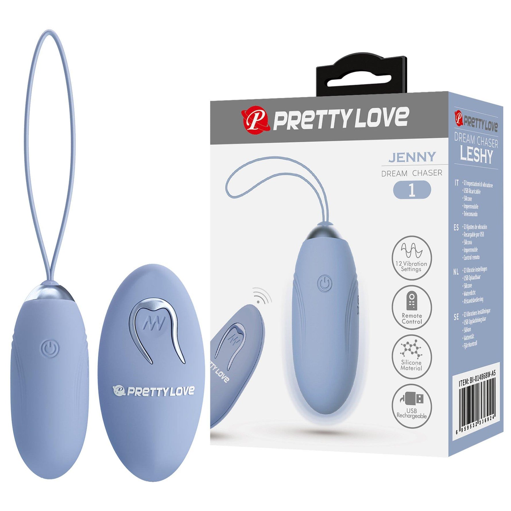 Pretty Love Jenny Wireless Vibrating Egg Albastru 12 Funcții