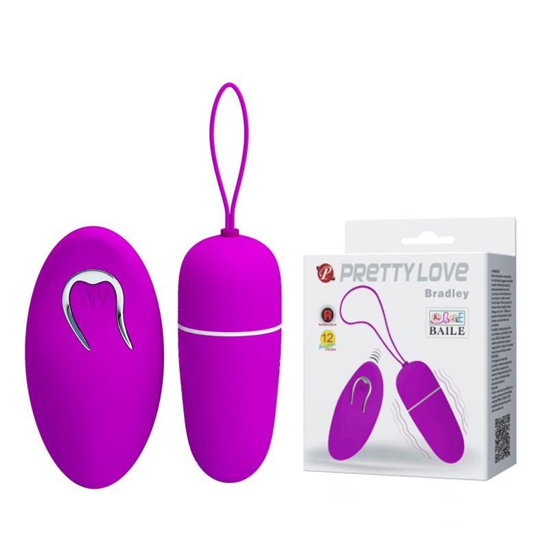 Ou vibrant Pretty Love Bradley cu telecomandă 6 cm 12 moduri