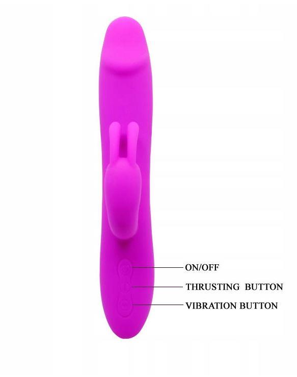 Vibrator Pretty Love Natural Motion cu model de iepuraș, 20 cm, USB