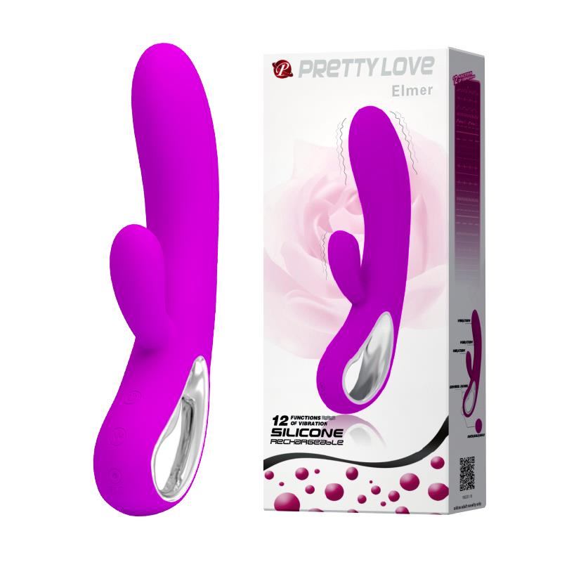 Vibrator Pretty Love Elmer pentru punct G, violet, USB, 12 moduri