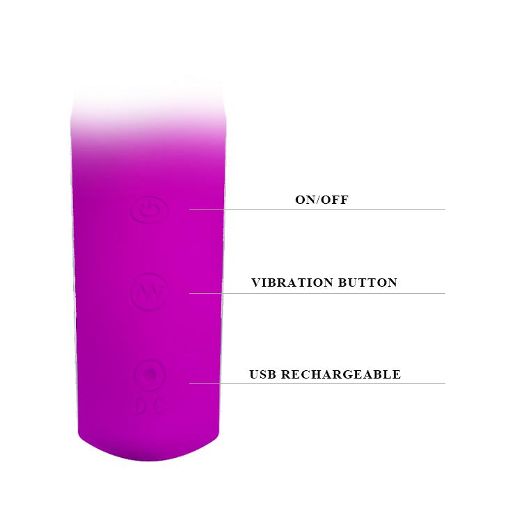 Vibrator Pretty Love Elmer pentru punct G, violet, USB, 12 moduri