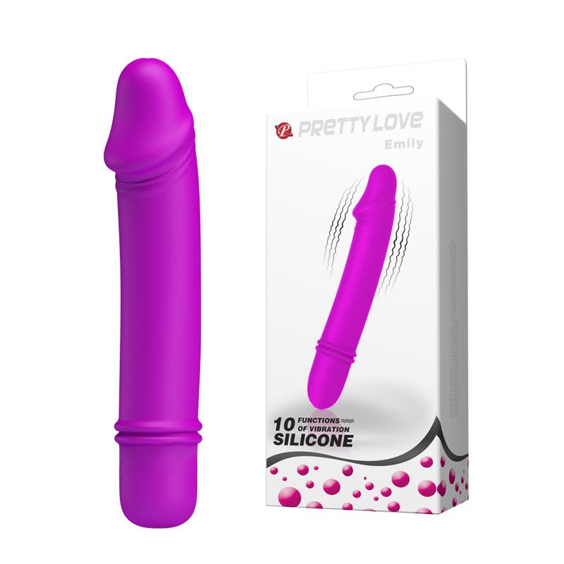 Vibrator Mini din Silicon Pretty Love Emily, 10 Funcții, Rezistent la Apă
