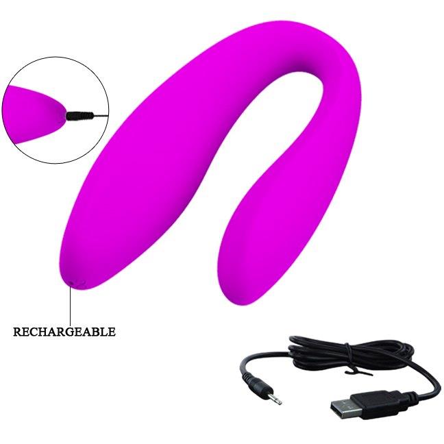 Vibrator curbat Pretty Love Letitia cu telecomandă USB, 10 funcții