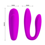 Vibrator curbat Pretty Love Letitia cu telecomandă USB, 10 funcții