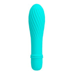 Vibrator mini Solomon Pretty Love Blue Ribbed cu 10 moduri