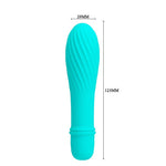 Vibrator mini Solomon Pretty Love Blue Ribbed cu 10 moduri