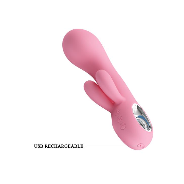 Vibrator USB Pretty Love Chris din silicon cu formă de iepuraș 15 cm 7 moduri