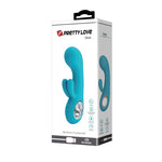 Vibrator USB Pretty Love Chris din silicon, model iepuraș, impermeabil, cu 7 vibrații