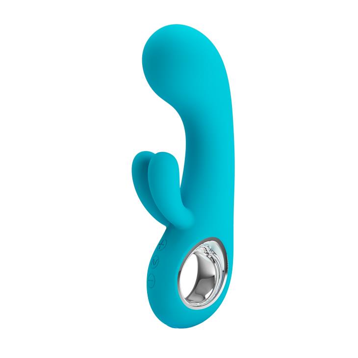 Vibrator USB Pretty Love Chris din silicon, model iepuraș, impermeabil, cu 7 vibrații