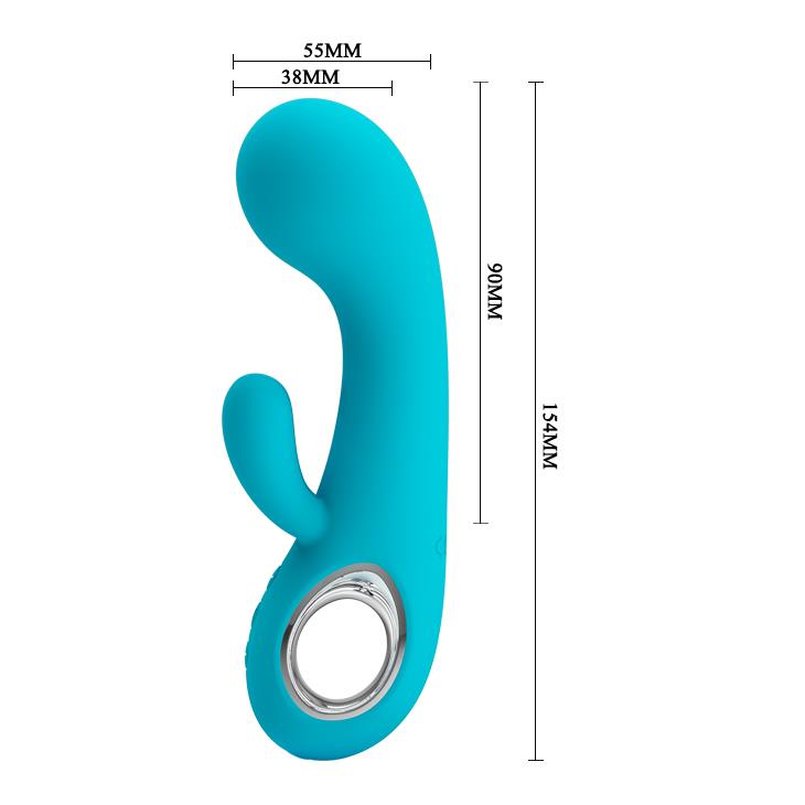 Vibrator USB Pretty Love Chris din silicon, model iepuraș, impermeabil, cu 7 vibrații