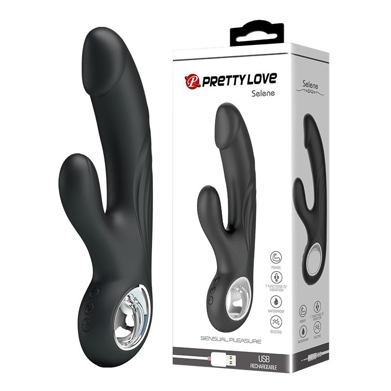 Vibrator Pretty Love Selene pentru punctul G, negru, USB, 7 moduri