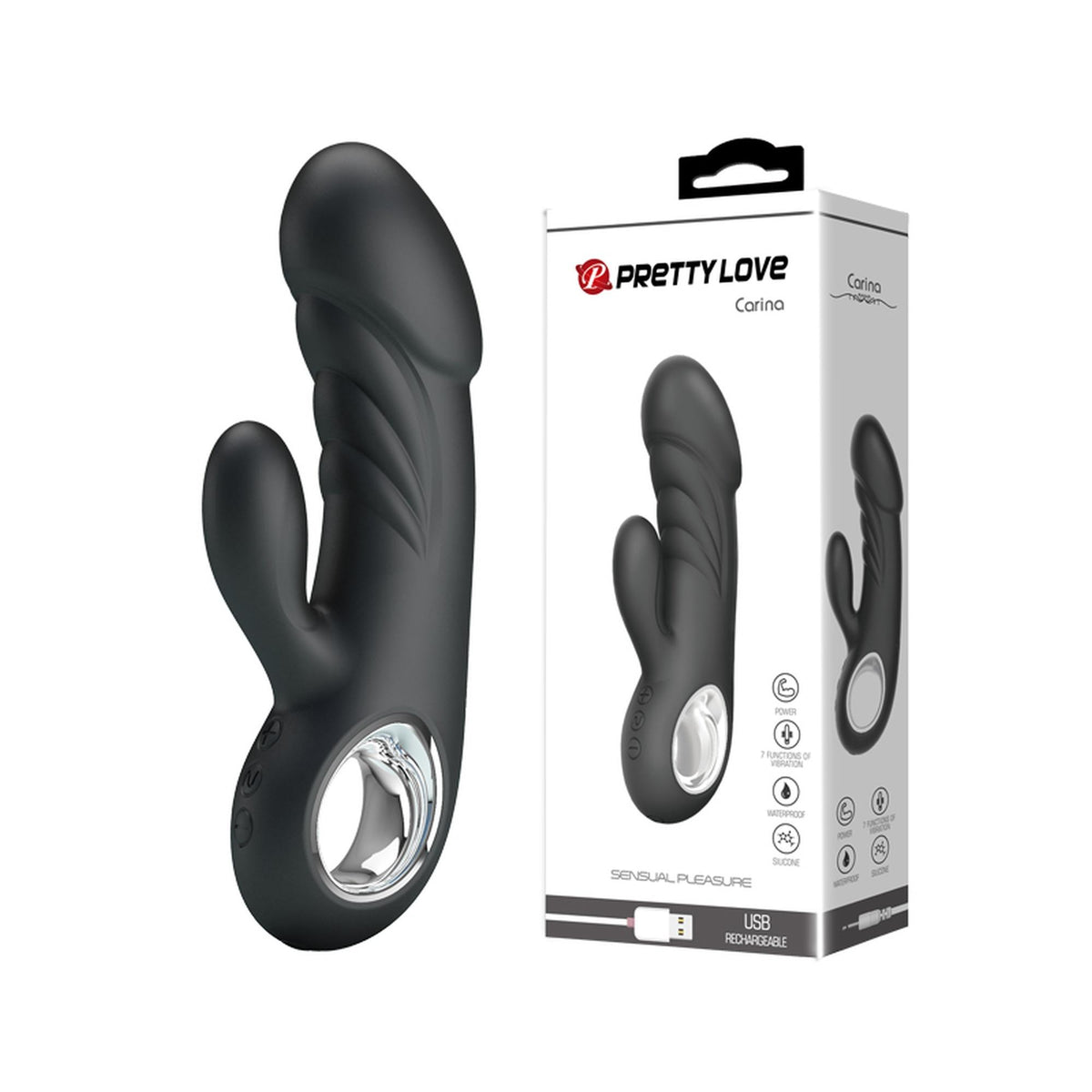 Vibrator Pretty Love Ansel USB pentru punct G, negru, 7 moduri