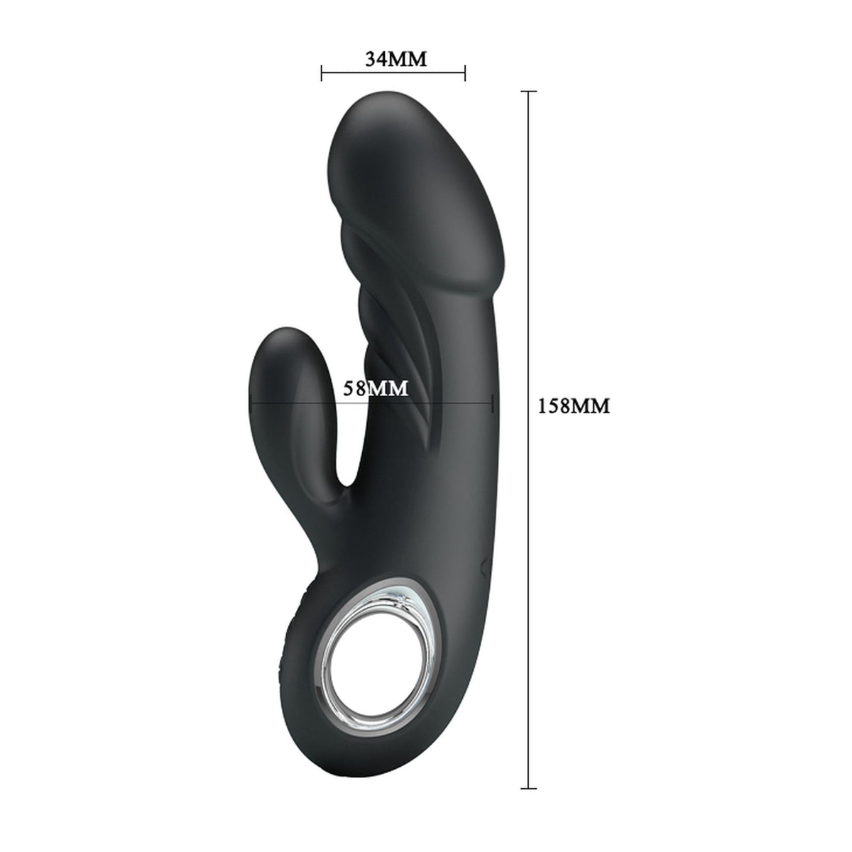 Vibrator Pretty Love Ansel USB pentru punct G, negru, 7 moduri