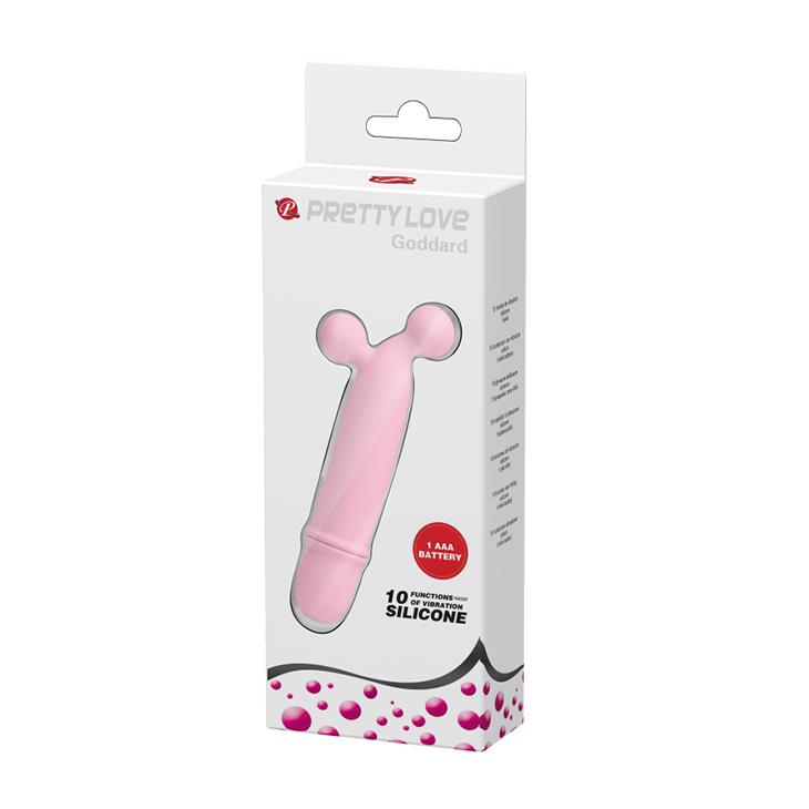 Vibrator mini din silicon Pretty Love Goddard, roz, impermeabil