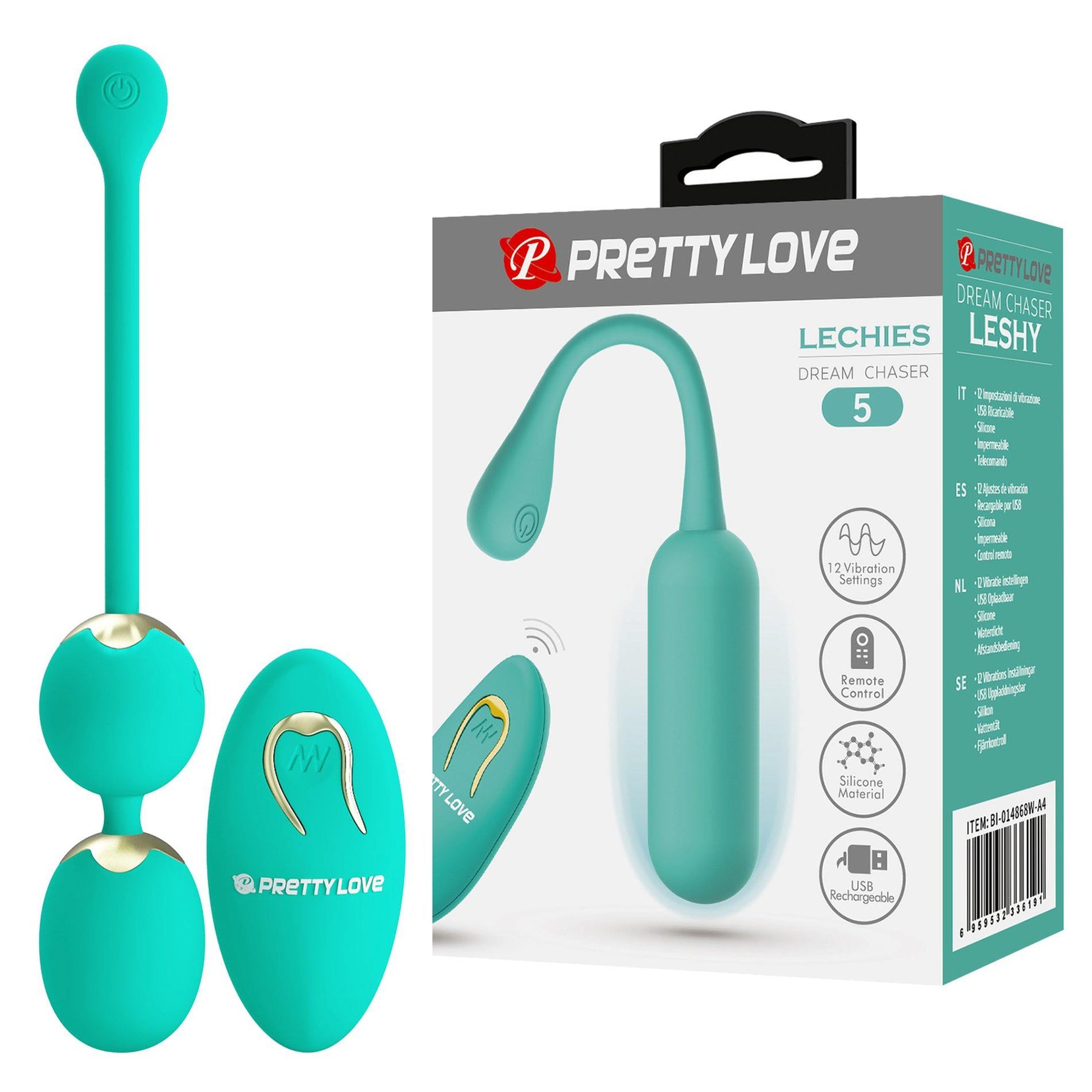 Bile vibratoare Pretty Love Dream Chaser, verzi, cu telecomandă, 12 moduri